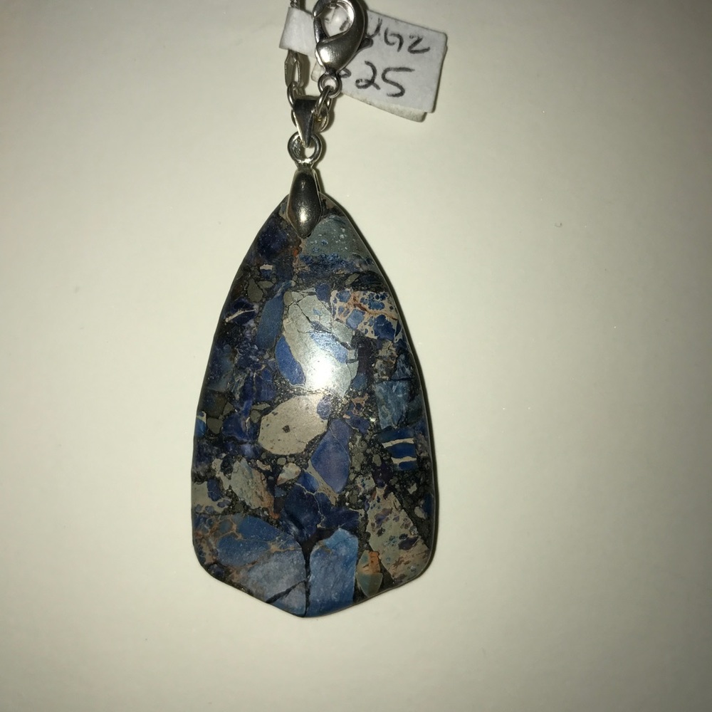 NEW! SEA SEDIMENT JASPER Pendant Necklace 26"